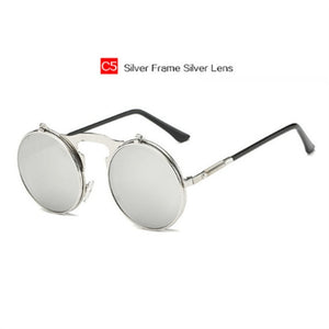 Round Metal Frames Steampunk Sun Glasses